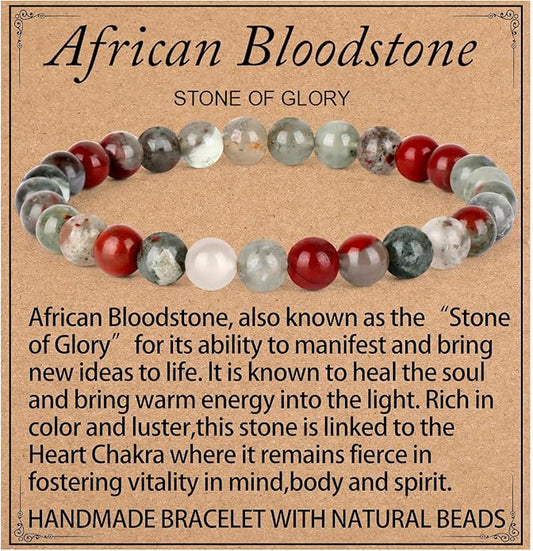 LPBeads Handmade Natural Gemstone Stretch Elastic Bracelet Healing Crystal Round Stone Beads Jewelry Gifts for Women Men