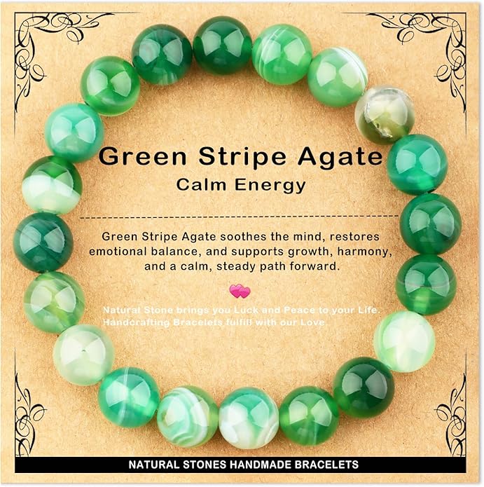 AD Beads 4mm6mm8mm10mm Handmade Bracelet - Natural Gemstone for Peace and Tranquility - Meditation, Yoga, Healing and Energy Gift for Unisex