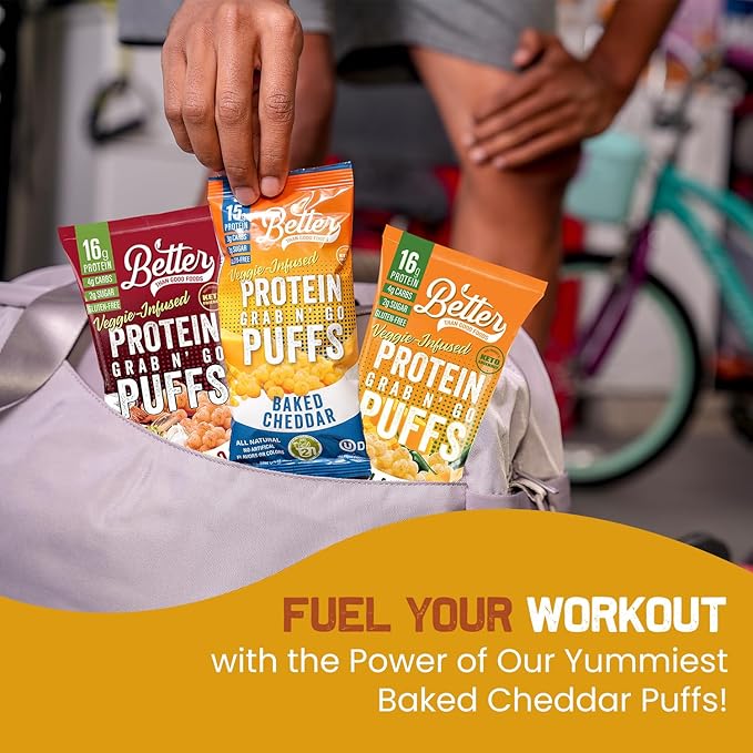 BETTER THAN GOOD Keto Protein Puffs | 16g Protein, 2 Servings of Fruits & Veggies | Paleo, Low Sugar, Low Calories, Gluten Free, Diabetic Friendly Keto Snacks (Full Sampler 9 Pack)