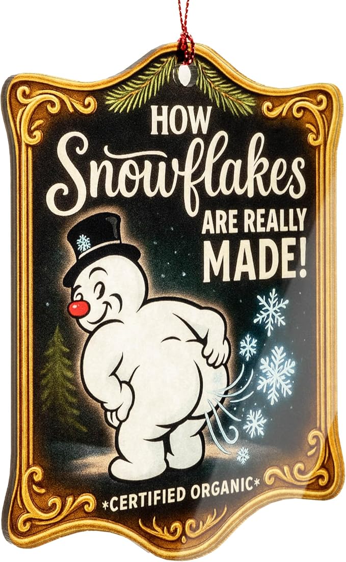 Christmas Ornament 2025 - Snowman Ornament, Snowman Ornaments for Christmas Tree, Acrylic Christmas Ornaments, Suncatcher Effect Window Hanging, car Hanging RUSATEN Snowflakes