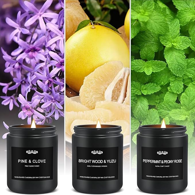 6 Pack Candles for Home Scented Aromatherapy Candles Gifts Set for Men, Men Candle Set, 42 oz 300 Hour Long Lasting Candles, Gifts for Mens, Birthday, Anniversary Present