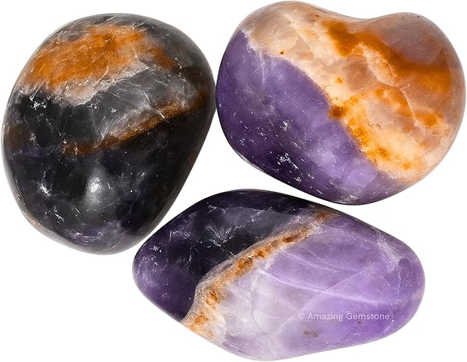 Amazing Gemstone Chevron Amethyst Crystals and Healing Stones Tumbled - 1 oz Chevron Amethyst Stone, Natural Healing Stones for Energy Balance, Stress Relief - Premium Polished Gems Rocks
