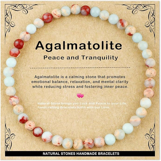 AD Beads 4mm6mm8mm10mm Handmade Bracelet - Natural Gemstone for Peace and Tranquility - Meditation, Yoga, Healing and Energy Gift for Unisex