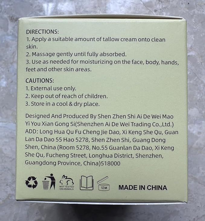 Beef Tallow and Honey Balm for Skin, Natural Face + Body Moisturizer with Organic Grass-Fed Beef Tallow & Raw Wild Honey for Dry & Sensitive Skin, 4.23oz