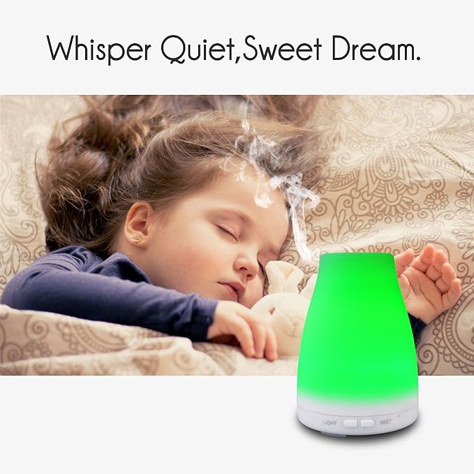 EcoGecko Essential Oil Diffuser, Aroma Oil Diffuser with Color Changing LED Lights Includes Cinnamon and Orange Oils