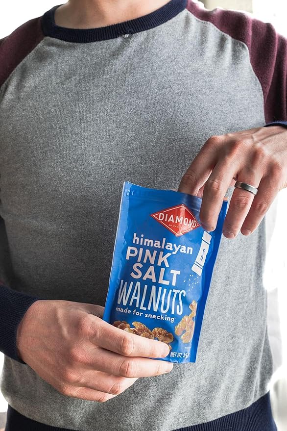 Diamond of California Himalayan Pink Salt Walnut Snack Nuts, 4 oz. (4 Pack)