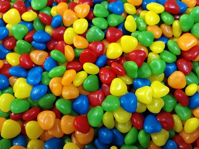 Assorted Fruit Flavored Mini Heart Candy - 2 lbs of Fresh Red Yellow Blue Green Orange Crunchy Bite Size Sweet Hard Candy