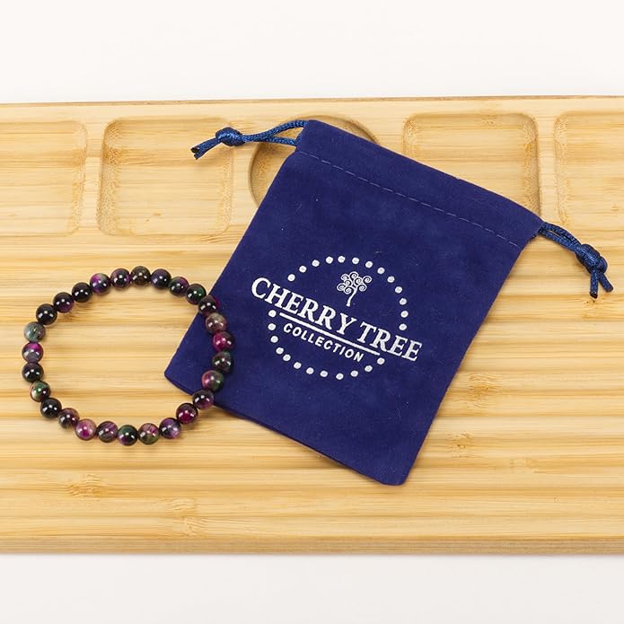 Cherry Tree Collection - Small, Medium, Large Sizes - Gemstone Beaded Bracelets For Women and Men - 6mm Round Beads