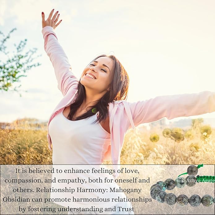 Energy Protection Crystal Handmade Adjustable Bead Bracelet Perfect for Men, Women’s Gift - Gemstone Healing Stretch Bracelet Pulsera Para Hombre Mujer Stocking Stuffer