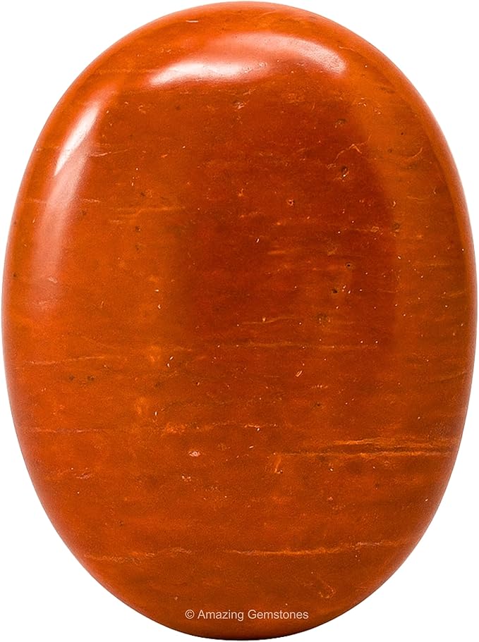 Amazing Gemstone Red Jasper Crystals and Healing Stones - Large Palm Stone Crystals Piedra - Crystal for Good Luck, Balanced Positive Energy, Meditation - Unique Stocking Stuffers and Gifts for Women