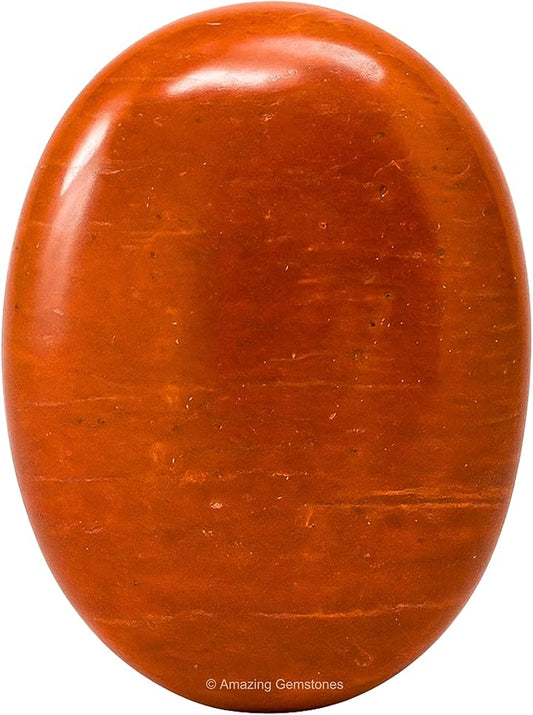 Amazing Gemstone Red Jasper Crystals and Healing Stones - Large Palm Stone Crystals Piedra - Crystal for Good Luck, Balanced Positive Energy, Meditation - Unique Stocking Stuffers and Gifts for Women