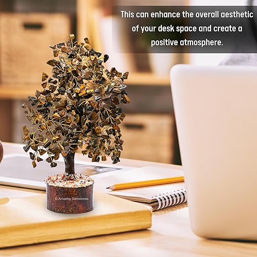 Amazing Gemstone Crystals and Healing Stones Birthday Gifts for Women - Tiger Eye Crystal Tree of Life Home Decor Stocking Stuffers, Bookshelf, Room, Meditation Gift for Dad, Unique Birthday Gifts