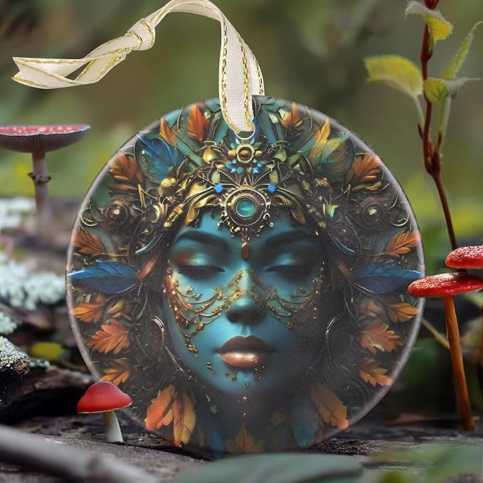 Hippie Theme Christmas Ornament - 3.5 Inch Ceramic Hanging Decoration for Christmas Tree, Gift Exchange or Holiday Presents