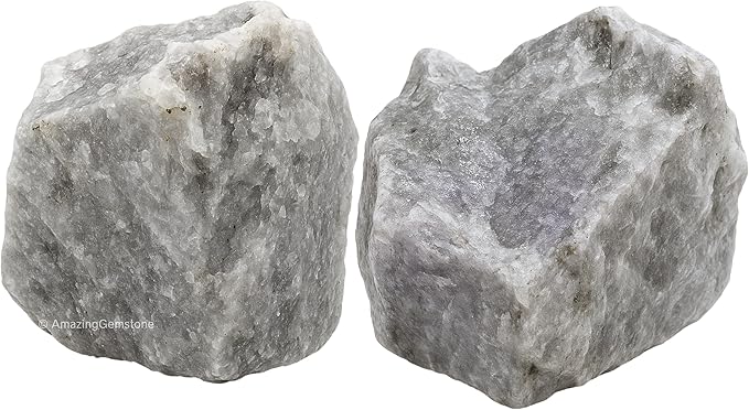 Amazing Gemstone 2 Pieces Hackmanite Fluorescent Sodalite Raw Crystals and Healing Stones, Natural Rocks for Tumbling and DIY Raw Stones and Crystals