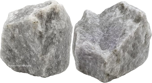 Amazing Gemstone 2 Pieces Hackmanite Fluorescent Sodalite Raw Crystals and Healing Stones, Natural Rocks for Tumbling and DIY Raw Stones and Crystals