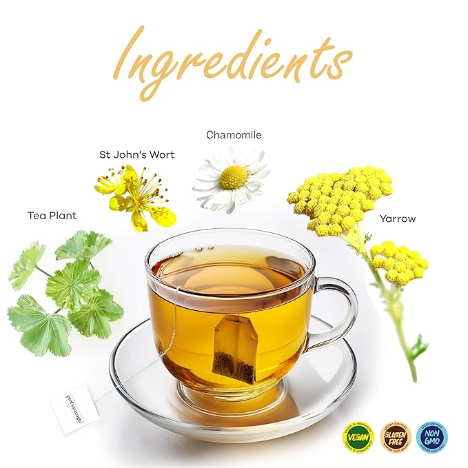 Prof Saracoglu 1 Box Pro-Woman Herbal Tea – Caffeine-Free Herbal Blend with Chamomile and Yarrow, Made for Women’s Daily Routine, 20 Organic Tea Bags in Resealable Box