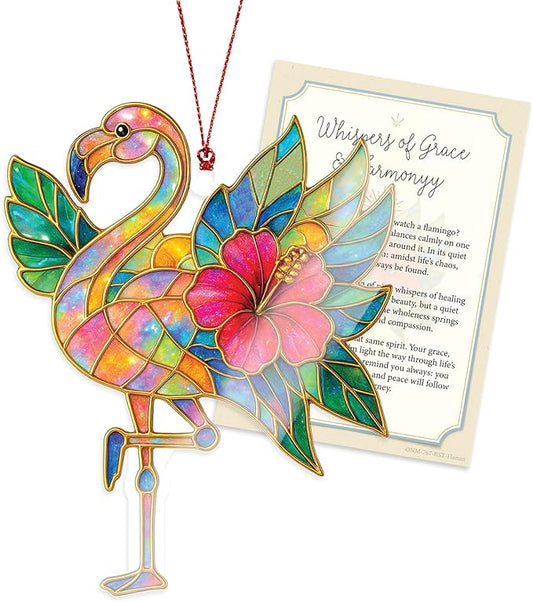 Funny Flamingo Christmas Ornament 2025 – Cute Tropical Holiday Flamingo Tree Decoration - Merry Christmas Flamingo Ornament for Family - Friends - Beach House or Coastal Christmas Decor