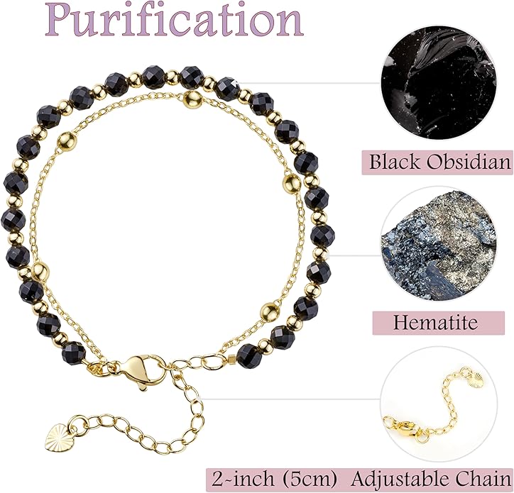 Farfume Crystal Bracelet Beaded Bracelets for Women 4mm Natural Stone Beads Gemstone Handmade Anxiety Jewelry Gifts