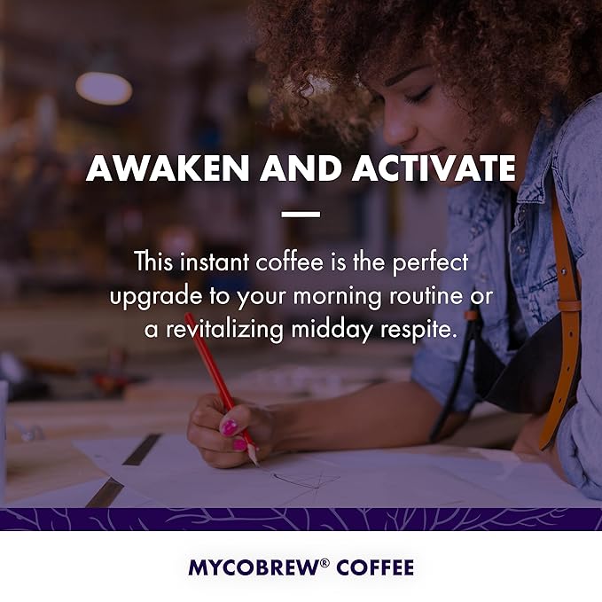 Host Defense MycoBrew Coffee - Instant Drink Mix - Includes Lion's Mushroom - Drink Mix with 100% Arabica Instant Coffee - Awaken and Activate, 10 Packets (10 Servings)