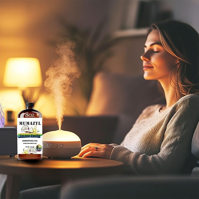 Coconut Vanilla Essential Oil, Coconut Vanilla Oil 8 Fl Oz 240ML for Diffuser Humidifier Yoga Cleaning DIY Candle Soap Making Essential Oils