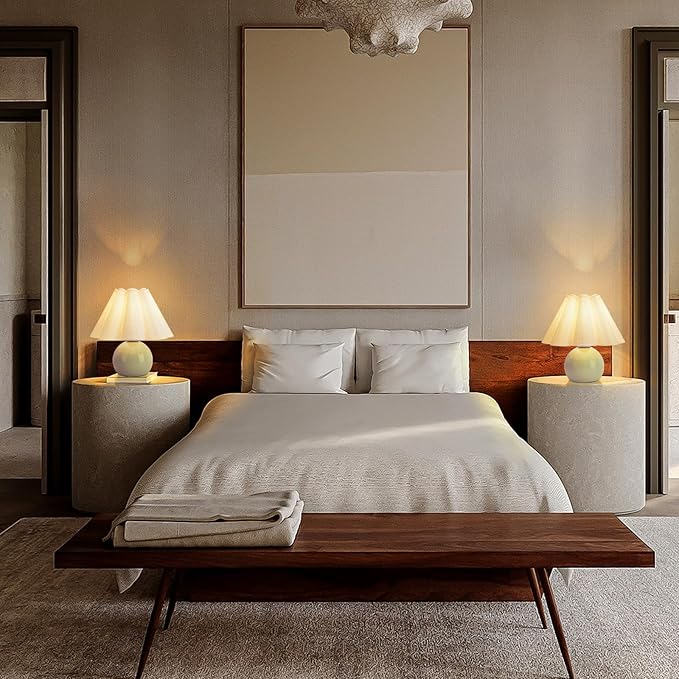 Light Blue Small Touch Control Table Lamp for Bedroom,Blue Bedside Lamps for Nightstand,Cute Mini Small Table Lamps for Small Spaces with Scalloped Shade for Kitchen Counter,Bookshelf,Living Room