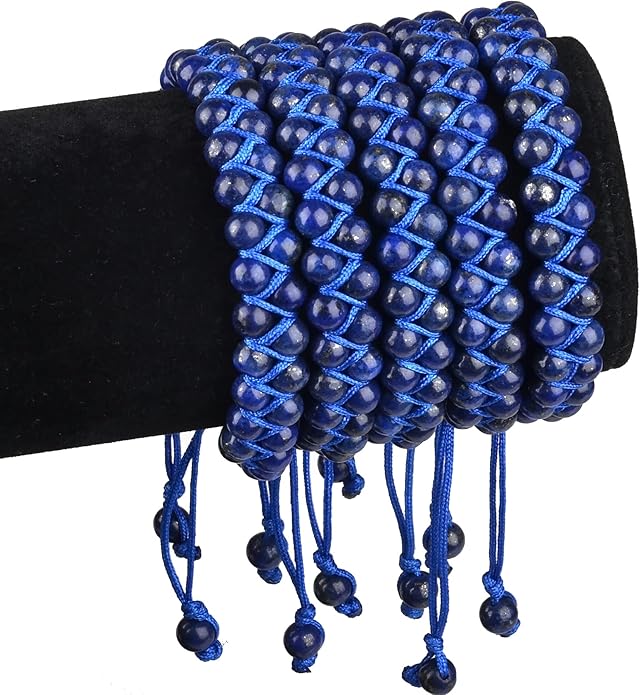 MASSIVE BEADS Double Layer Natural Chakra Healing Power Crystals Macrame Bracelet Yoga Stone Beads Gemstone Meditation Relax Anxiety Bangle for Unisex Women Men