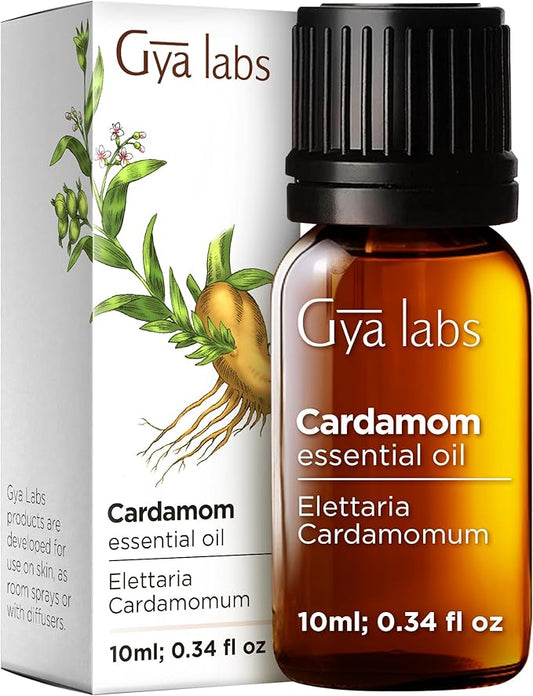 Gya Labs Cardamom Essential Oil - 0.34 Fl Oz - for Hair, Skin, Diffuser, Aromatherapy & DIY Candle Making Scent