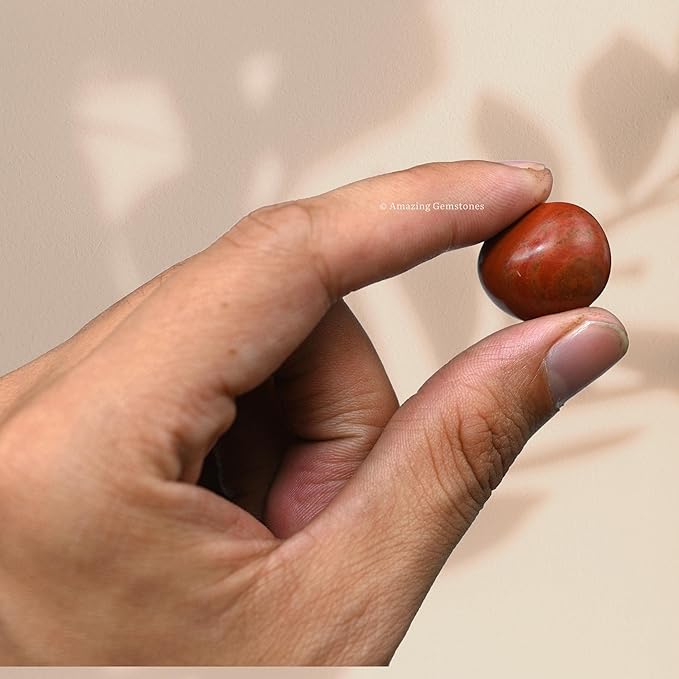 Amazing Gemstone Red Jasper Crystals and Healing Stones Tumbled - 1000+ Carats Red Jasper Stone, Natural Healing Stones for Energy Balance, Stress Relief - Premium Polished Gems Rocks for Meditation