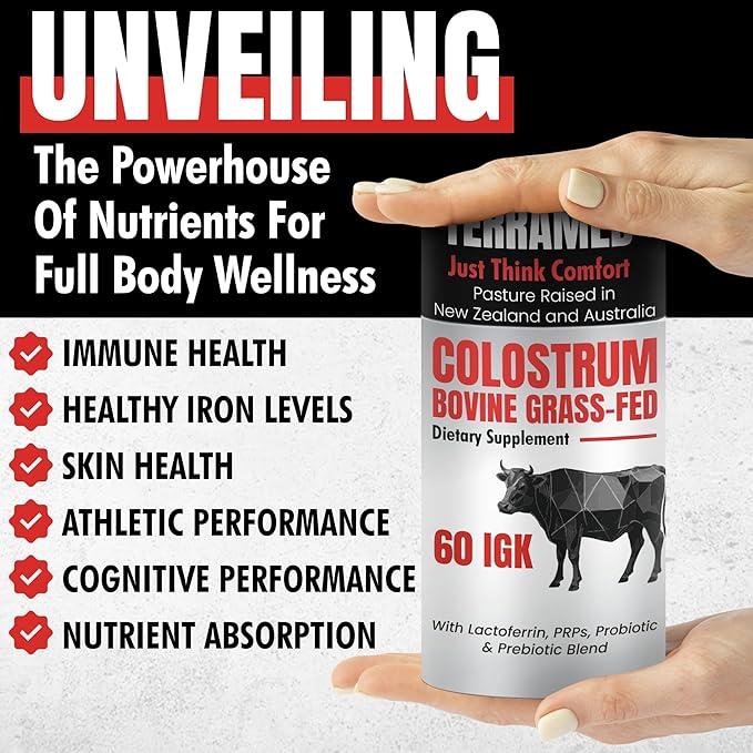 Colostrum Supplement | Bovine Grass Fed Colostrum with 60% IgG | with Lactoferrin PRPs Probiotics & Prebiotics | Gentle on Kids & Adults | GMO-Free | Tastes Delicious | 90 Gummies