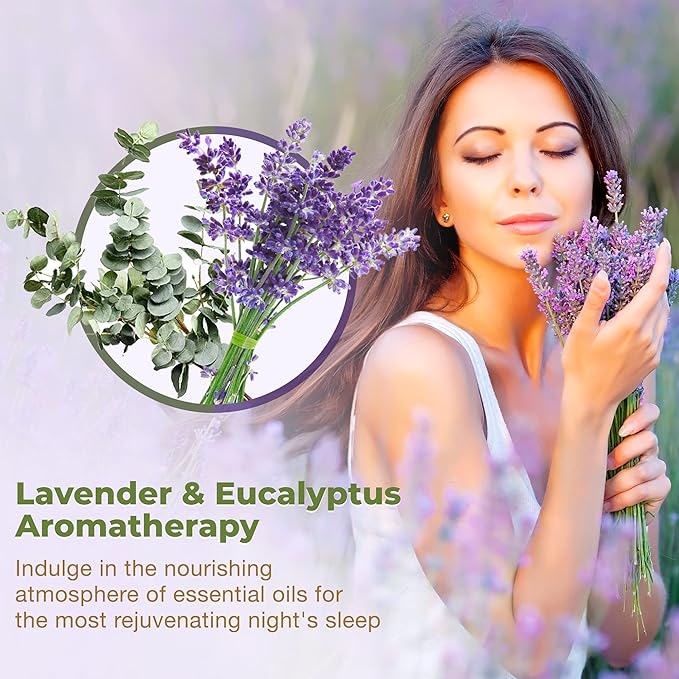 EuroSpa Aromatics Lavender-Infused Pure Eucalyptus Oil Pillow Mist Sleep Spray - Deep Sleep Pillow Spray - Lavender Bed Spray - Lavender Spray Sleep Mist - Lavender Linen Spray for Bedding - 2oz