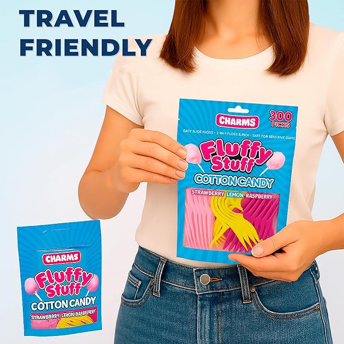 Flavored Floss Picks, 300 Count, Dental Floss Picks for Teeth with Fun Fruit Flavors, Flosser Picks for Adults and Children, | Strawberry, Lemon & Raspberry Flavor