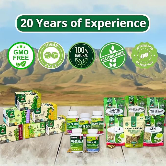 Hanan Valerian Root Tea for Bedtime 25 Bags - Te de Valeriana, Herbal Calming Night Tea - 100% Pure, Caffeine-Free, Non-GMO, Herb from Peru