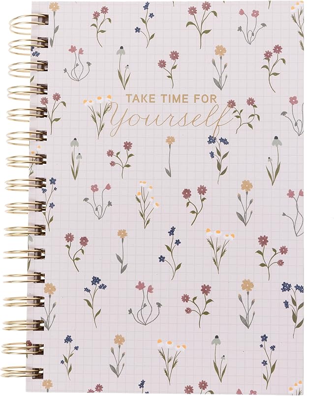 Graphique Hardbound Spiral Journal | Dainty Floral Design | Premium Paper | Notebook | Diary | Lists | Record Month and Date | Great Gift | 160 Ruled Pages | 6.25” x 8.25”