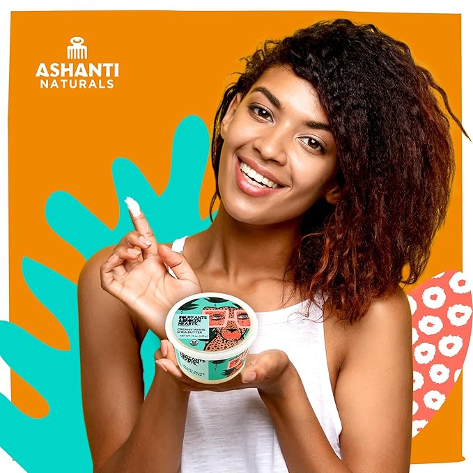 Ashanti Naturals Creamy White Shea Butter Body Butter | Grade A, 100% Natural African Raw Shea Butter for Dry Skin, Face and Hair (8oz)