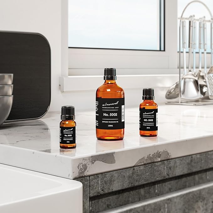 AirScent Creed-Aventus-Inspired Diffuser Oil - No. 5002 Perfume Dupe - Premium Fragrance Oil Blend for Ultrasonic and Waterless Diffusers and Crafting - 120 ml, 4 fl oz Glass Bottle with Dropper