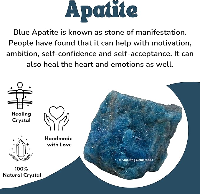 Amazing Gemstone Apatite Raw Crystals and Healing Stones, Natural Rocks for Tumbling - DIY Raw Stones and Crystals, 2 Pieces