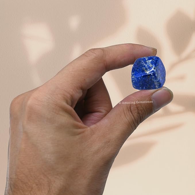 Amazing Gemstone Lapis Lazuli Crystals&Healing Stones Tumbled - 1 oz Lapis Lazuli Stone, Natural Healing Stones for Energy Balance, Stress Relief - Premium Polished Gems Rocks for Meditation&Wellness