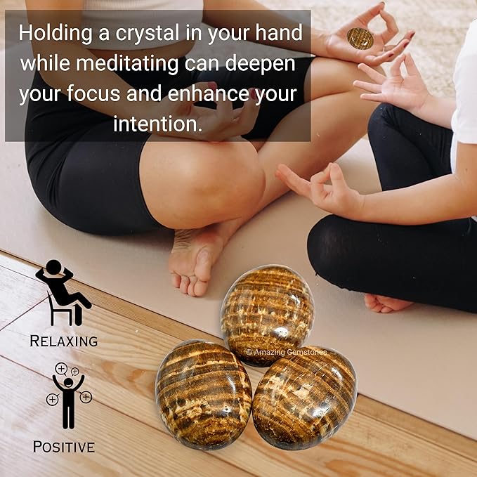 Amazing Gemstone Aragonite Crystals and Healing Stones - Large Palm Stone Crystals Piedra - Crystal for Good Luck, Balanced Positive Energy, Meditation - Unique Stocking Stuffers Gifts for Women, Men