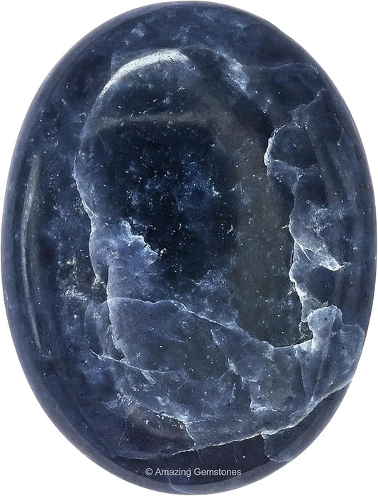Amazing Gemstone Iolite Crystals and Healing Stones - Large Palm Stone Crystals Piedra - Crystal for Good Luck, Balanced Positive Energy, Meditation - Unique Stocking Stuffers and Gifts for Women, Men