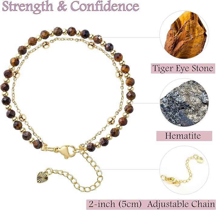 Farfume Crystal Bracelet Beaded Bracelets for Women 4mm Natural Stone Beads Gemstone Handmade Anxiety Jewelry Gifts