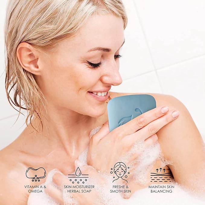 HERBOGANIC Aloe Vera, Flaxseed and Hemp seed oil Herbal Soap | Pack of 6 of 5oz soap Bar | Ideal for Men and Women, Soothing and Nourishing Soap for Moisturization