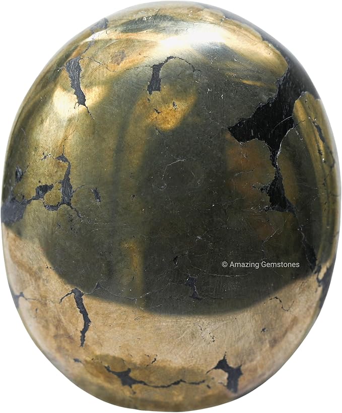 Amazing Gemstone Pyrite Crystals and Healing Stones - Large Palm Stone Crystals Piedra, Crystal for Good Luck, Positive Energy, Meditation - Unique Stocking Stuffers and Birthday Gifts for Women, Men