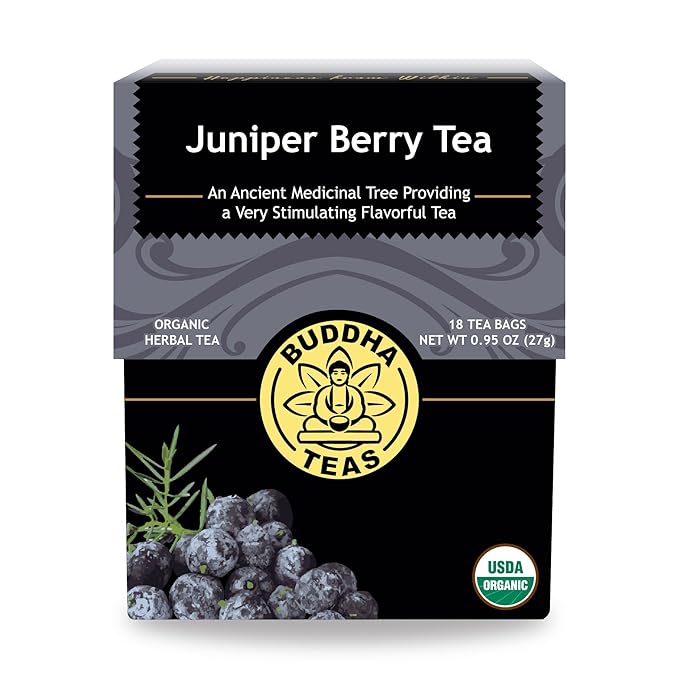 Buddha Teas Organic Juniper Berry Tea - OU Kosher, USDA Organic, CCOF, 18 Bleach-Free Tea Bags