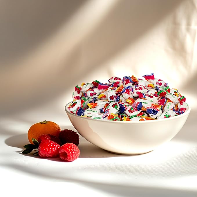 Fruit Filled Hard Candy - 2 Pound Bulk Pack (About 150 Count) - Assorted Flavors Bon Bons - Cherry, Orange, Strawberry, Raspberry