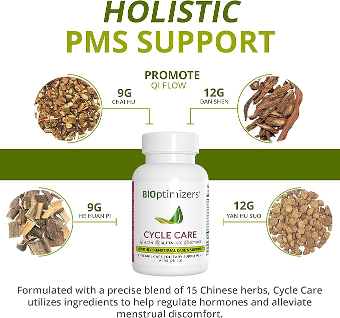 BIOptimizers - Cycle Support - Period Support Supplement for Women - Bloating and Cramping Menstrual Relief - 45 Capsules