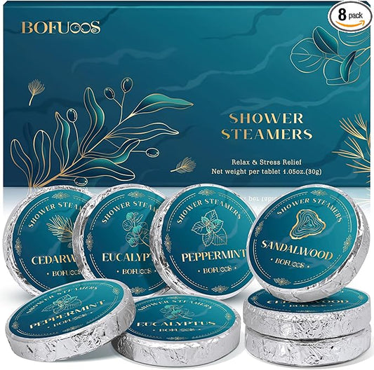 Shower Steamers Aromatherapy, Birthday Gifts for Men Teen Boyfriend Dad, Boo Basket Stuffers for Him, Christmas Stocking Stuffers for Men, SPA Self Care Relax Natural Essential Oils Bath Bombs