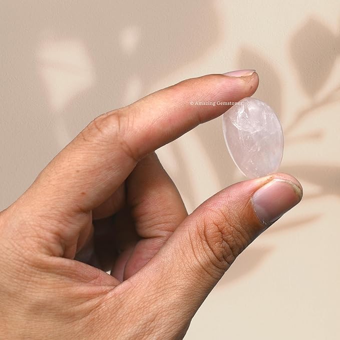 Amazing Gemstone Rose Quartz Crystals and Healing Stones Tumbled - 1 oz Rose Quartz Stone Gem Stones, Natural Healing Stones for Energy Balance, Stress Relief - Premium Polished Gems Rocks