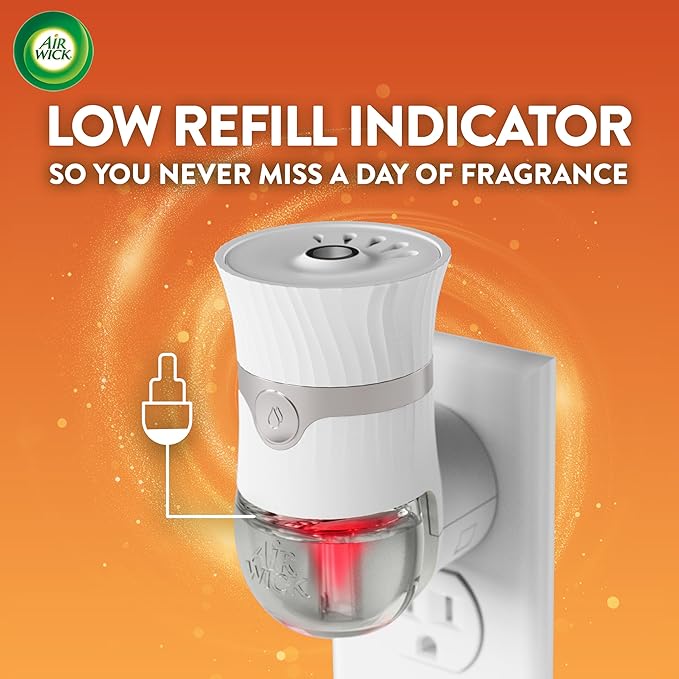 Air Wick Plug in Scented Oil Refill, 5 ct, Pumpkin Spice, Air Freshener, Essential Oils, Fall Scent, Fall Decor