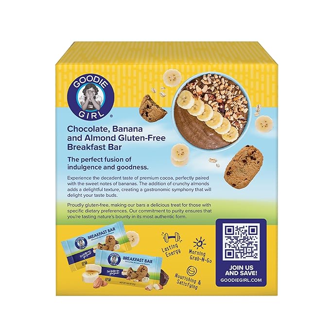 Goodie Girl Soft Breakfast Bar, Chocolate Banana and Almond | Baked, Chewy, Gluten Free (3 Pack)