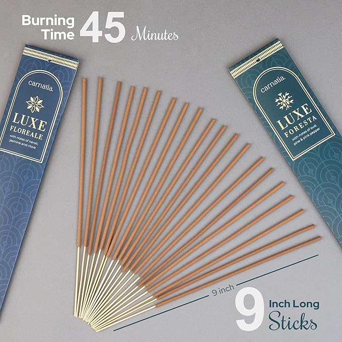 Carnatia Luxe Hotel Collection Incense Sticks – Set of 2 Premium Scents Inspired by Serene Stays & Boutique Retreats | Slow-Burning, Long-Lasting Incense for a Relaxed & Refined Home Ambiance!